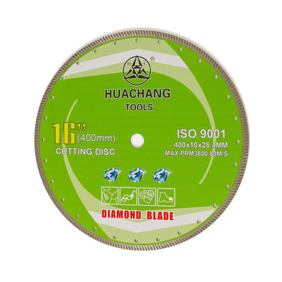 Υψηλός - η ποιότητα 16inch 400x10×25.4mm ξεραίνει στροβιλο λεπίδα διαμαντιών περικοπών τη συνεχή για το γρανίτη 16inch 400mmx25.4mm