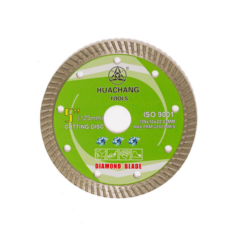 Κρύα λεπίδα διαμαντιών Τύπου 5inch “125×1.2/2.0×10×22.23mm στροβιλο για το γενικό σκοπό, κεραμικός, μαρμάρινος και συγκεκριμένος